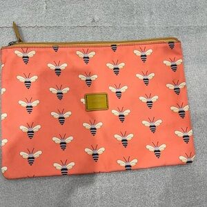 Fossil Coral Bee Print PVC Makeup Pouch